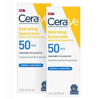 Cerave Hydrating Mineral Sunscreen SPF 50 Face Lotion