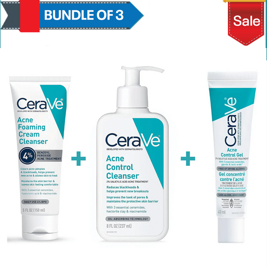 (Acne Control Kit) - Acne Control Cleanser + Acne Foaming Cream Cleanser + Gel